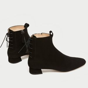 Zara Lace Up Suede Ankle Boots